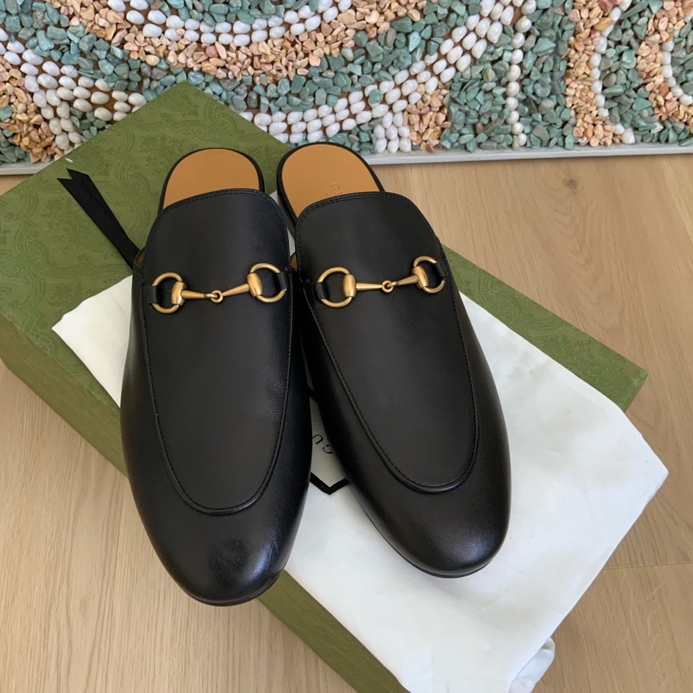 Gucci Black Leather Horsebit Backless Loafers - Picture 6 of 8